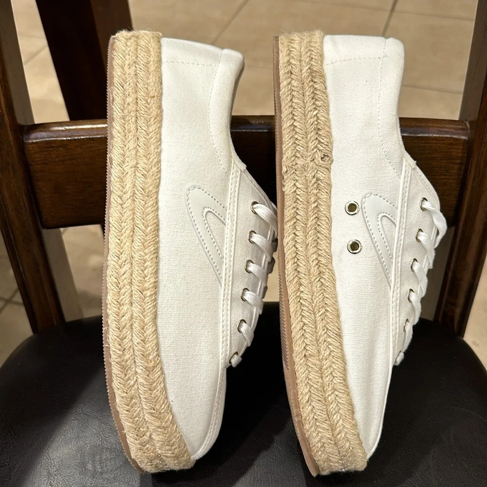Tretorn Nylight Plus Espatrilles for Women White Size 11 like New Platforms